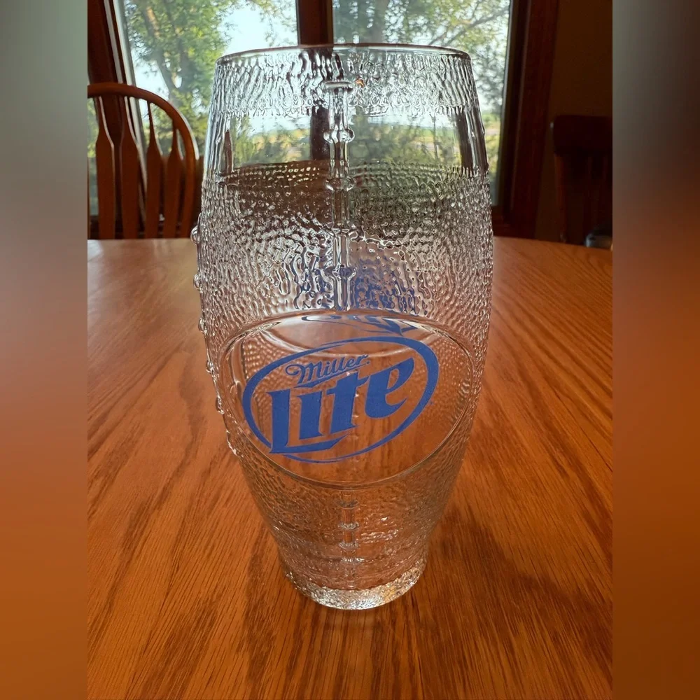 Clear Glass Football Shaped Beer Mug